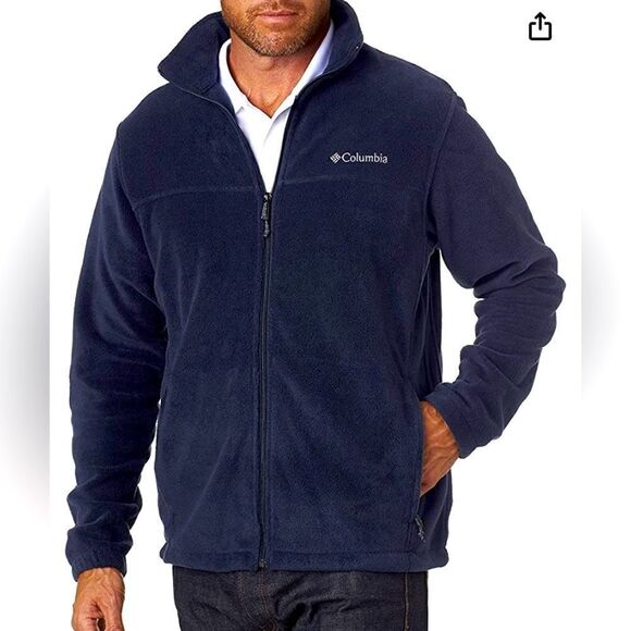 Columbia Men's Steens Mountain Front-Zip Fleece Jacket - Navy Outdoors - Picture 1 of 7